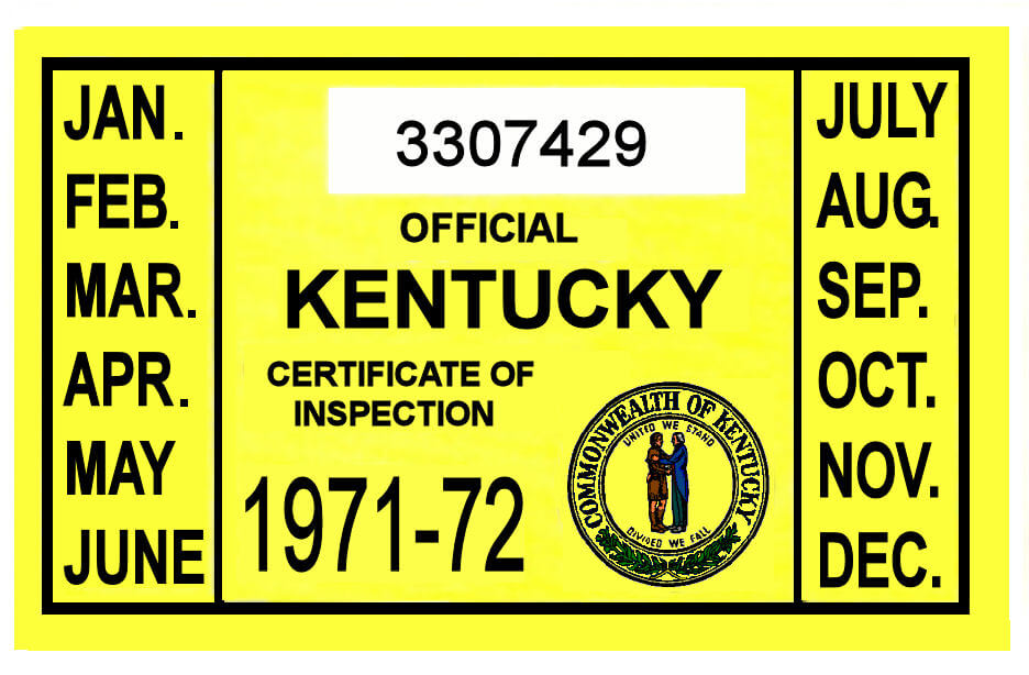 (image for) 1971-72 Kentucky Inspection Sticker